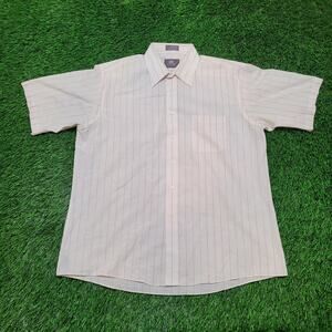 Vintage 80s Stafford Candy Stripe Short Sleeve Shirt Mens XXL Wrinkle Free